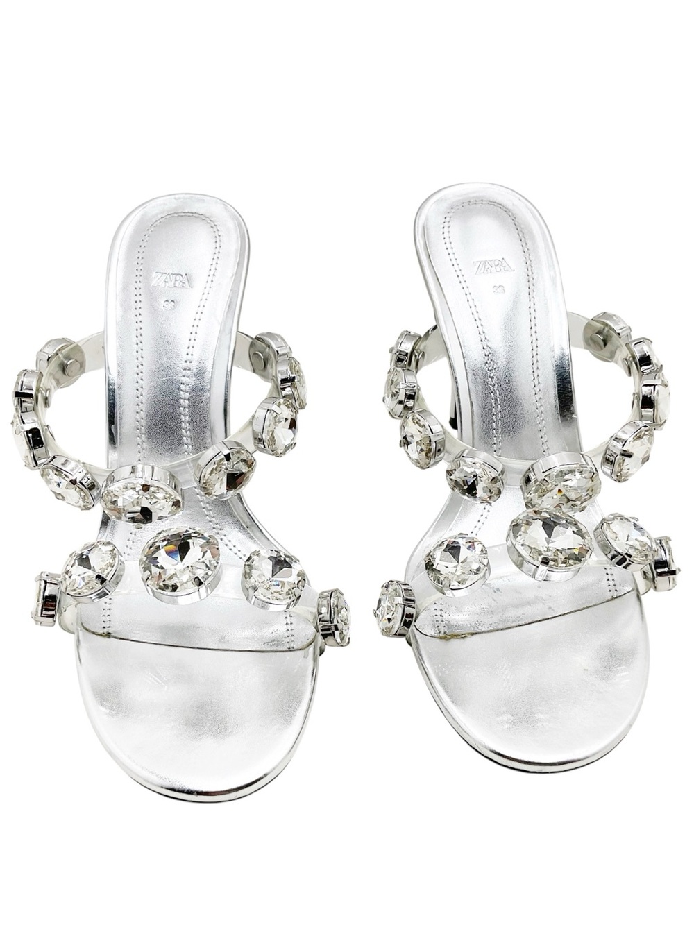{ZARA} Rhinestones Crystals Embellished Mules